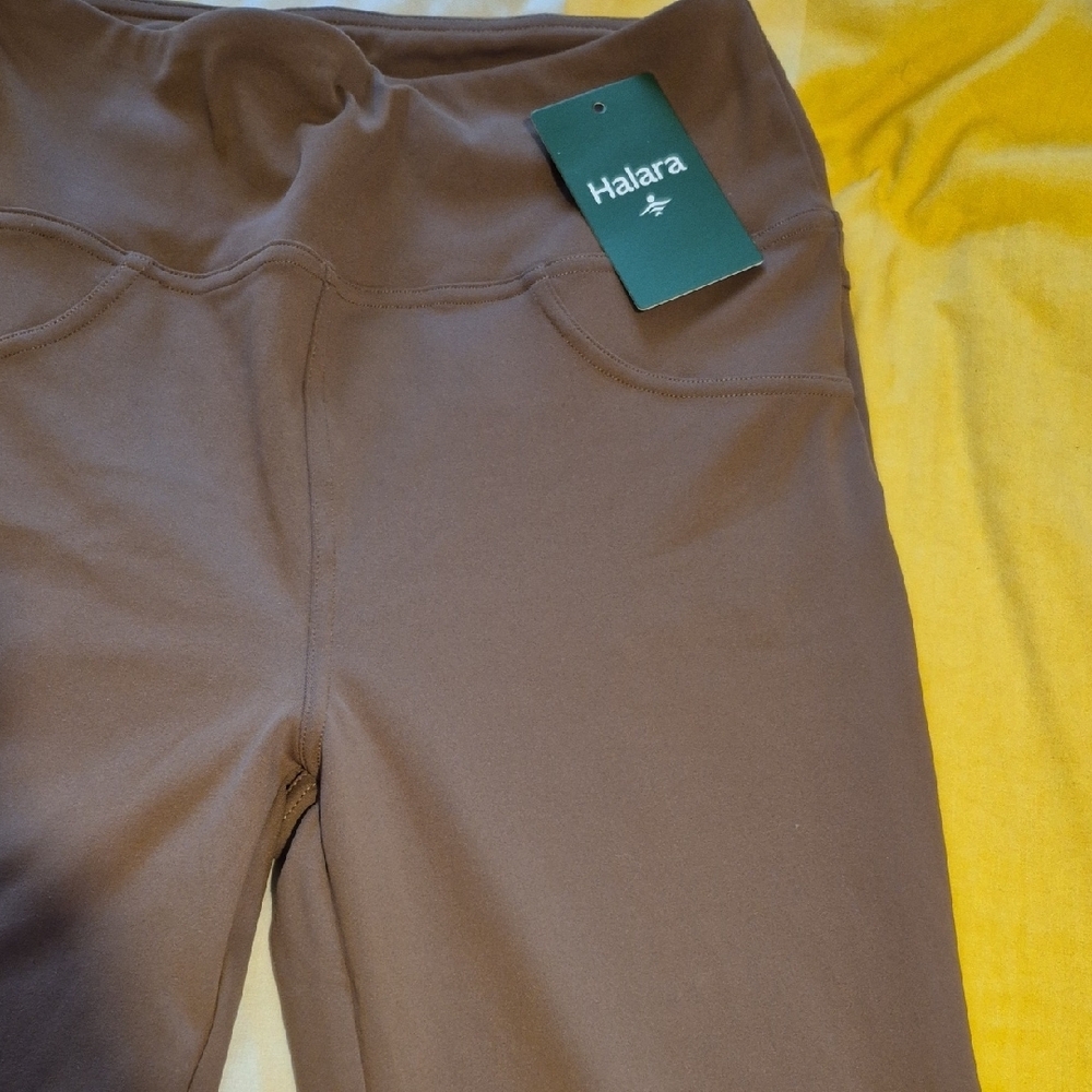 HALARA Brown Leggings Athletic Stretchy Full-Length